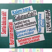 Stiker kata-kata lucu/Stiker cutting kata-kata 1 warna