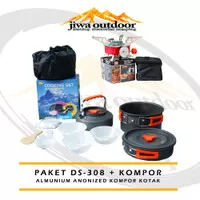 cooking set kompor kotak portable camping nesting outdoor camp