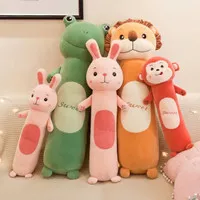 Boneka hewan lucu kelinci, monyet, singa, kodok boneka guling besar