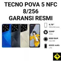 TECNO POVA 5 NFC 8/256 RAM 8GB INT 256 GB BATRE 6000 MAH CHARGER 45W