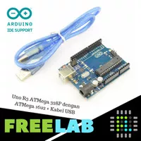 Uno R3 ATMega 328P dengan ATMega 16u2 + Kabel USB Kompatibel Ardu IDE