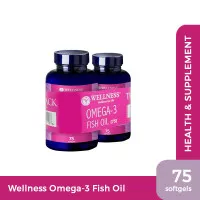 Wellness Omega 3 Fish Oil 1000mg 75 Softgel Original BUY ONE GET ONE