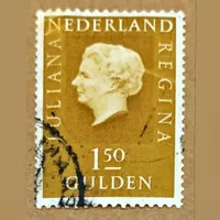 PRANGKO NEDERLAND 1969-1975 OUEEN JULIANA 1,50 GULDEN. USED.