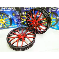 Velg Racing Tapak Lebar Power Mio 125 Mio M3 Evolution Black/Red Ori