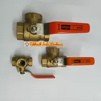 Ball Valve 3 Way Kuningan 3/8 Inch ONDA / Stop Kran Cabang Tiga