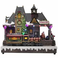 Hiasan Natal CHRISTMAS VILLAGE - Train with LED light moving music