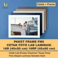 Paket Cetak 16R 16RP Laminasi Frame Foto Minimalis - 40x50 40x60