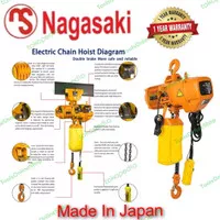 Electric Chain Hoist 1 Ton x 6 meter Nagasaki Made in Japan