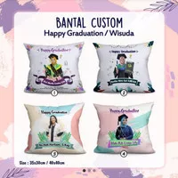 bantal custom murah happy graduation 40*40