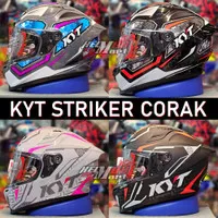 KYT STRIKER Motif (With Iridium Visor) - Helm KYT Full Face Flat Visor