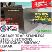 Grease Trap Stainless Steel 304 /Penyaring saringan Lemak minyak Sink