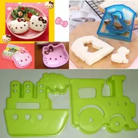 cetakan nasi bento roti sandwich rice mold hello kitty car bunny bear