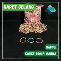 Karet Gelang Warna Napoli 500gr / Karet Ekonomis / Karet Mentah