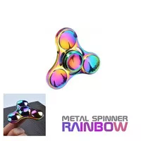 Tri Fidget Spinner Metal Toy Stress Reducer Rainbow V2/ Mainan