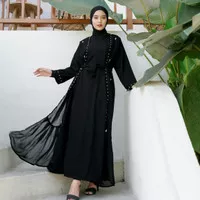 Abaya Hitam Gamis Syari Turkey Dress Arab Dubai Bordir