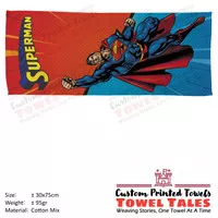 Handuk Katun Custom Print - Superman 001 30x75