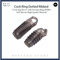 COCK RING SLEEVE DOTTED & RIBBED - Cincin Silicone Karet Duri Scrotum