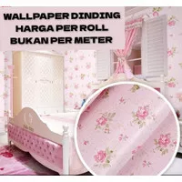 Wallpaper Sticker Dinding PINK MAWAR SHABBY KECIL Dekorasi Rumah