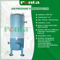 AIR PRESSURE TANK 1000 LITER FOR COMPRESSOR