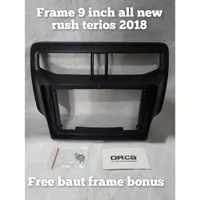 frame head unit double din android 9 inch mobil toyota all new rush