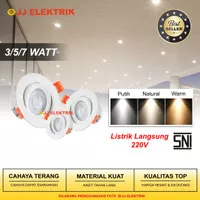 Lampu Downlight Sorot LED Plafon 3W 5W 7W Spotlight 3/5/7 Watt 220V