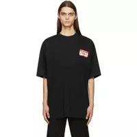 Vetements Tees Oversize Fit Text Hello My Name Print SS Unisex Black