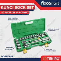 Tekiro Socket Set 24 Pcs mm 6PT Box Plastik