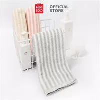 MINISO Handuk Bath Towel Cotton Bulu Karang Klasik Bergaris Polyester