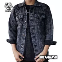 Jaket Jeans Jumbo XXL XXXL XXXXL Black Wash Hitam Sandwash Big Size