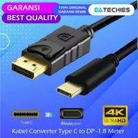 Kabel USB Type C to DP 1.8 Meter Converter DisplayPort USB-C Adapter 