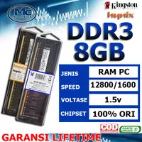 RAM PC DDR3 8GB PC 12800 MEMORY RAM PC KOMPUTER