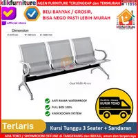 Kursi Tunggu Stainless 3 Dudukan