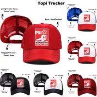 Topi trucker jaring sablon logo Partai Solidaritas Indonesia PSI