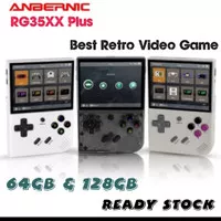 Anbernic RG35XX Plus + Best Konsol Game 128gb 64gb Handheld PSP PS1 DC