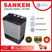 MESIN CUCI SANKEN TW-8600 8 KG 2 TABUNG JAPAN TECHNOLOGY LOW WATT 8KG 