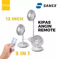 SANEX Kipas Angin Remote 12 Inch 2 in 1 Stand Fan Desk Fan SSF1221R