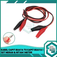 KABEL CAPIT BUAYA TO CAPIT BUAYA 1 SET MERAH & HITAM 1 METER