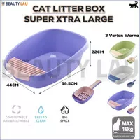 CAT LITTER BOX KUCING JUMBO XXL TEMPAT PUP KUCING BAK BOX PASIR KUCING