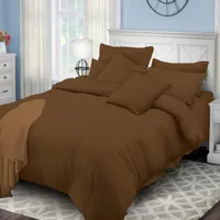 Bedcover Set King Polos Rosewell Coklat Tua 180x200cm - Set BCD