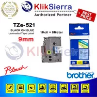 BROTHER TZe-521 9mm PTouch Tape Label TZe521 Black on Blue