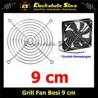 Grill Fan 9 cm Cover Metal Ram Besi Jaring Tutup Kipas PC Komputer 9cm