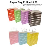 Paper Bag / kantong belanja / tas kertas / shopping bag - Polkadot M