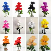 Bunga Mawar Plastik Artificial Dekorasi Bunga Plastik Wedding Rose