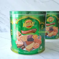 Hatari Assorted Biscuits 325gr Kaleng Bulat Hijau / Biskuit Aneka Rasa