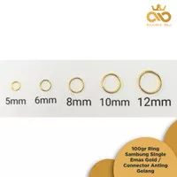 100gr Ring Sambung SIngle Emas Gold / Connector Anting Gelang