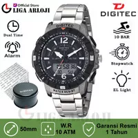 Digitec DA-2131R Jam Tangan Pria Analog Digital 2131 Stainless Silver