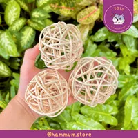 Hamster Rattan Ball 5cm | Gigitan Rotan Bola Kelinci| Chew Toy