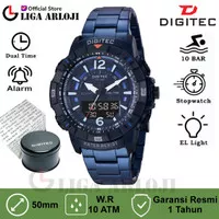 Digitec DA-2131R Jam Tangan Pria Analog Digital 2131 Stainless Biru