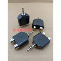 T RCA TO JACK MINI STEREO 3,5mm CABANG AUDIO TO MINI STEREO
