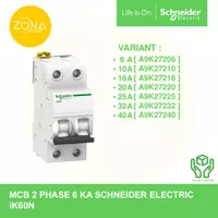 MCB SCHNEIDER 2 PHASE iK60N 2P 6A 10A 16A 20A 25A 32A 40A ORI